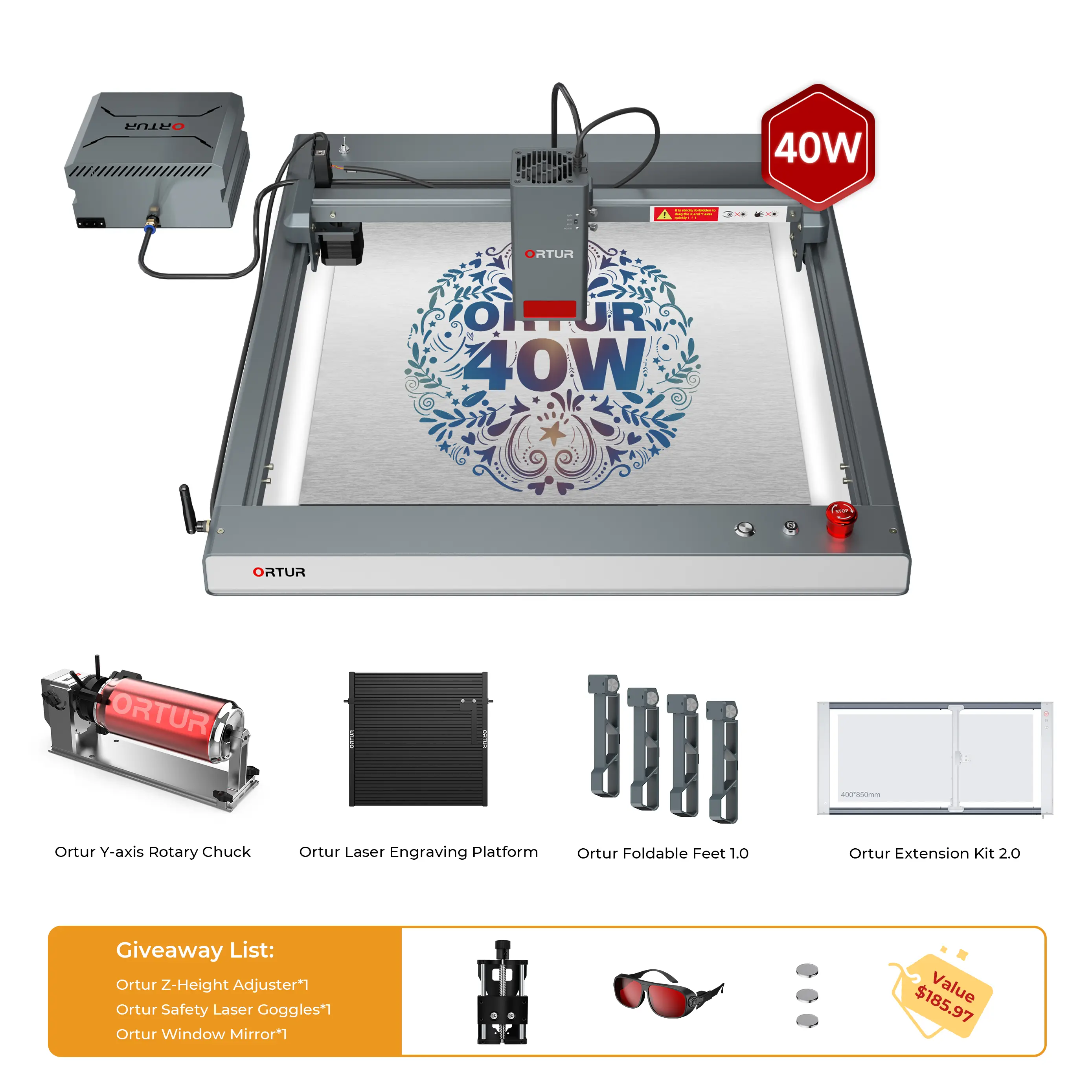 Ortur LM3 Laser Engraving & Cutting Machine 20,000mm/min (40W/20W/10W) - Image 26