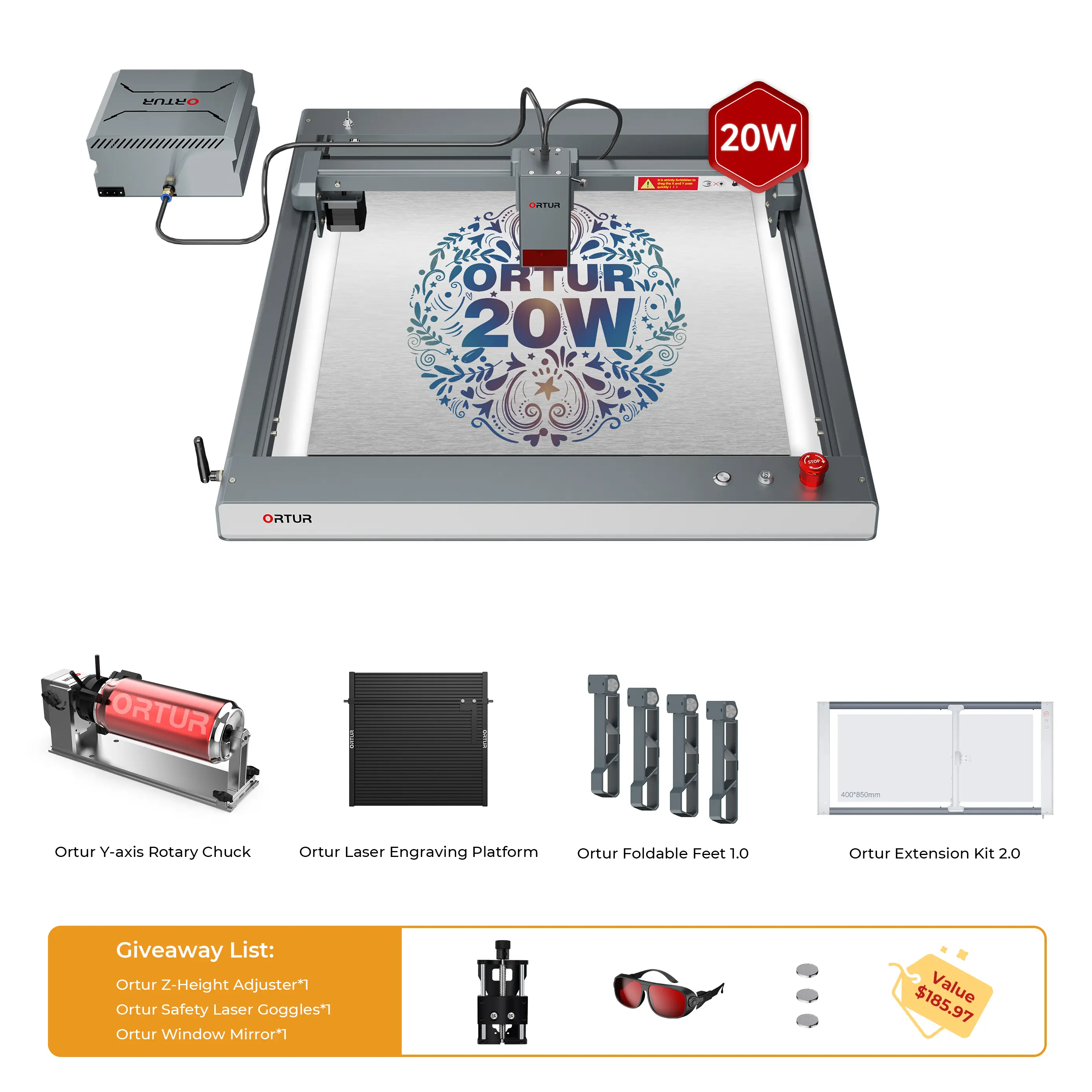 Ortur LM3 Laser Engraving & Cutting Machine 20,000mm/min (40W/20W/10W) - Image 27