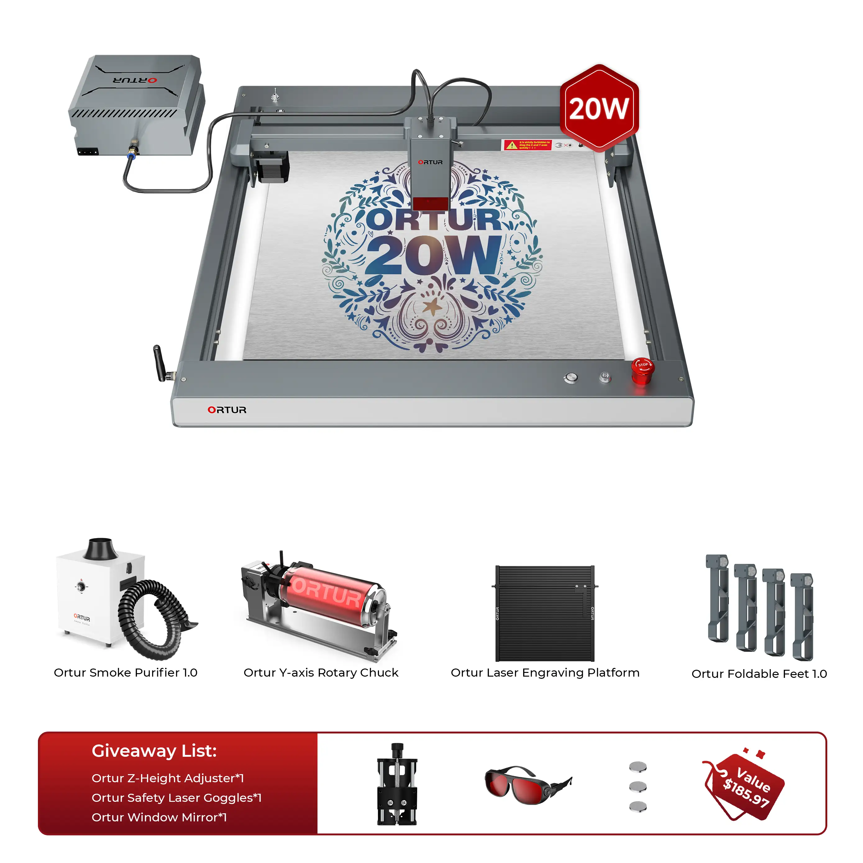 Ortur LM3 Laser Engraving & Cutting Machine 20,000mm/min (40W/20W/10W) - Image 28