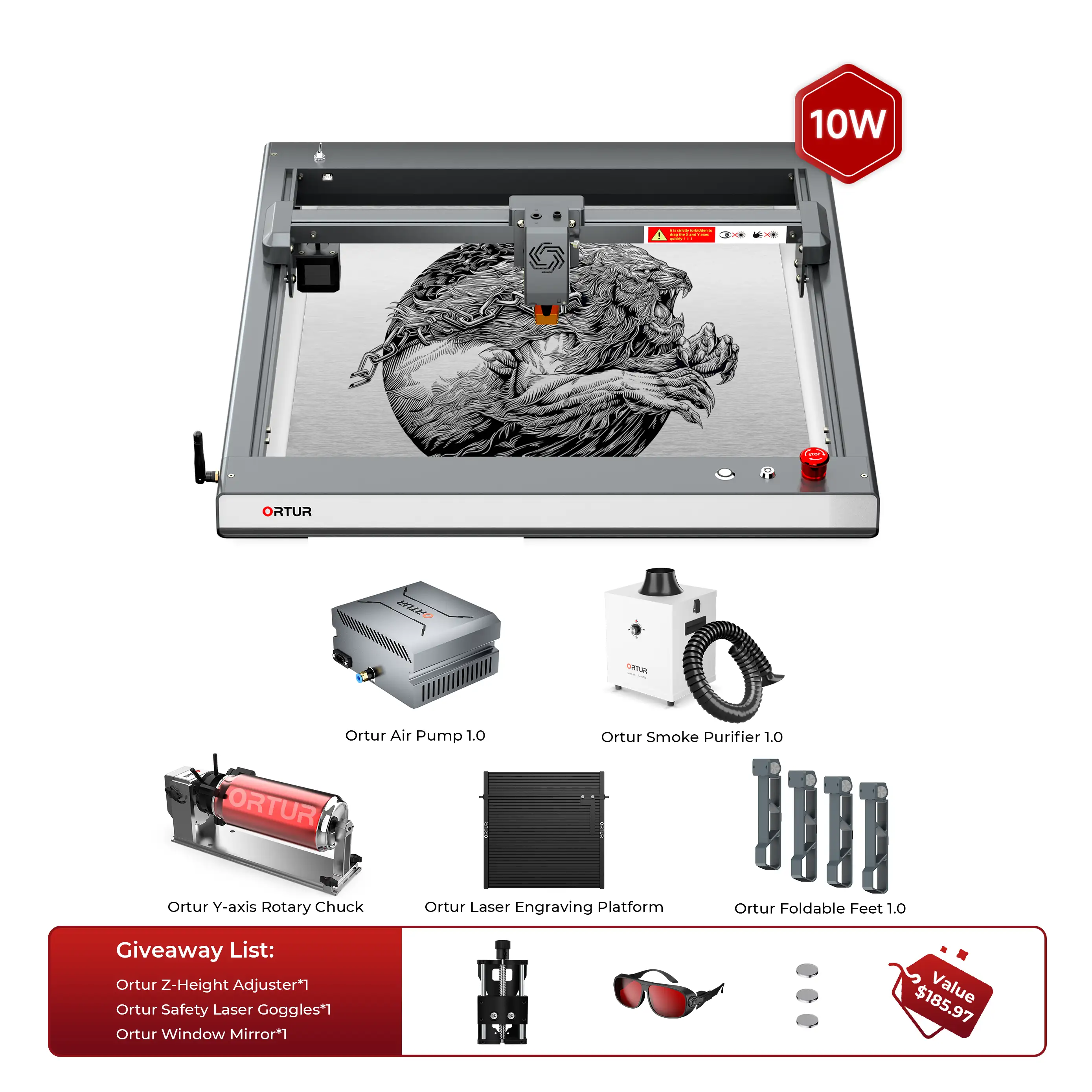 Ortur LM3 Laser Engraving & Cutting Machine 20,000mm/min (40W/20W/10W) - Image 29